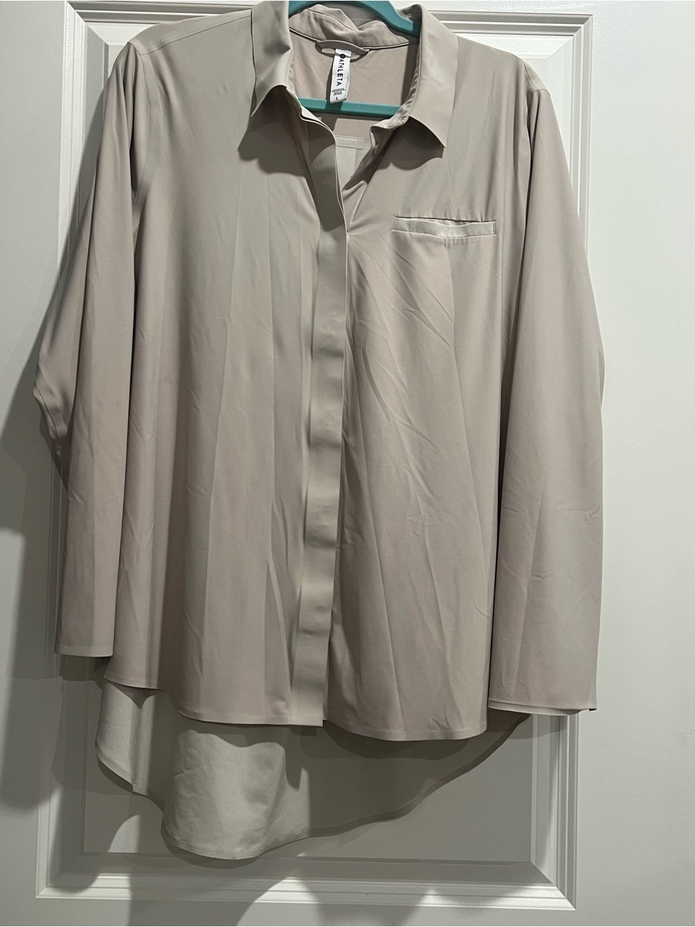 Athleta Urbanite Lightweight Shirt Jacket - Taupe Two Tone